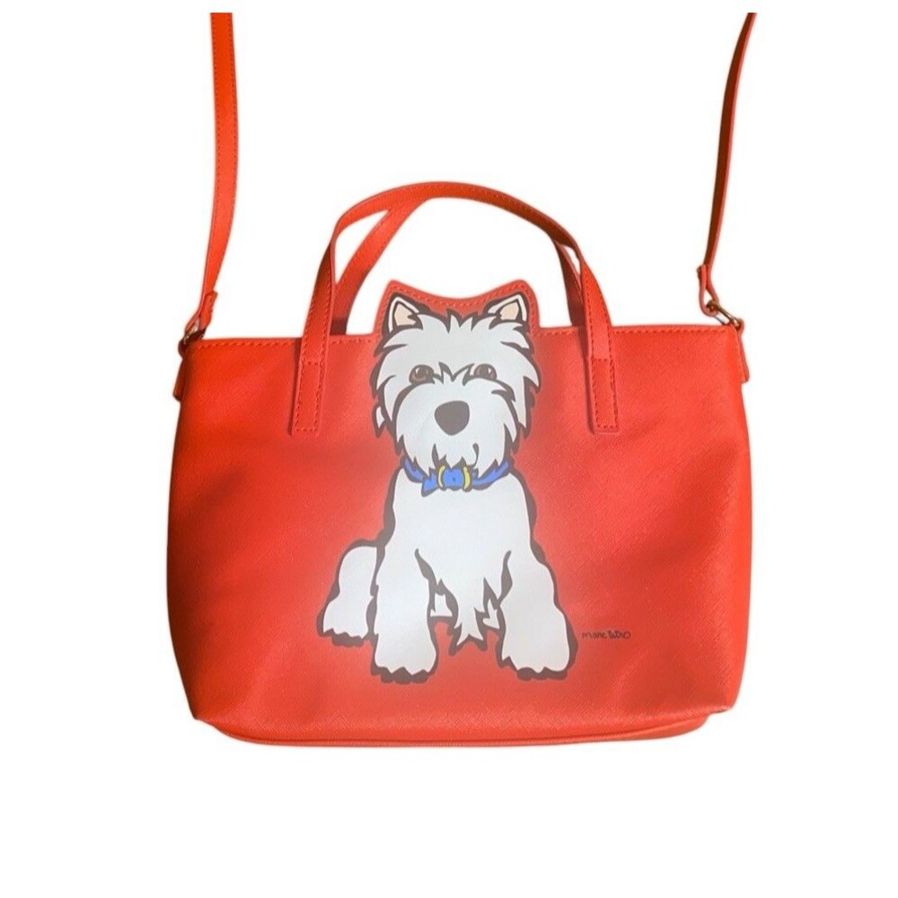 Marc Tetro Red Westie Dog West Highland Terrier Small Tote Crossbody Bag Purse